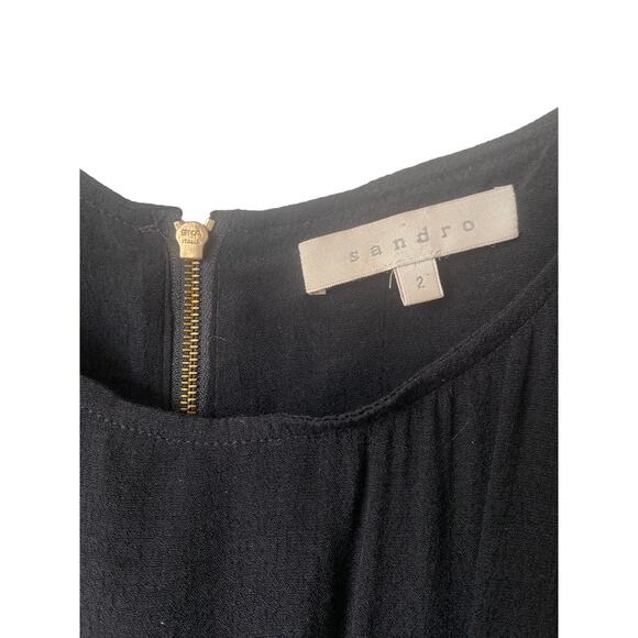 SANDRO BLACK CORSET ROMPER PLAYSUIT SIZE 2 - Picture 4 of 7